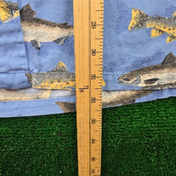 Columbia Shirt Mens XL/2XL Blue Button Down Fish All Over Print Outdoors Fishing - Picture 5 of 7